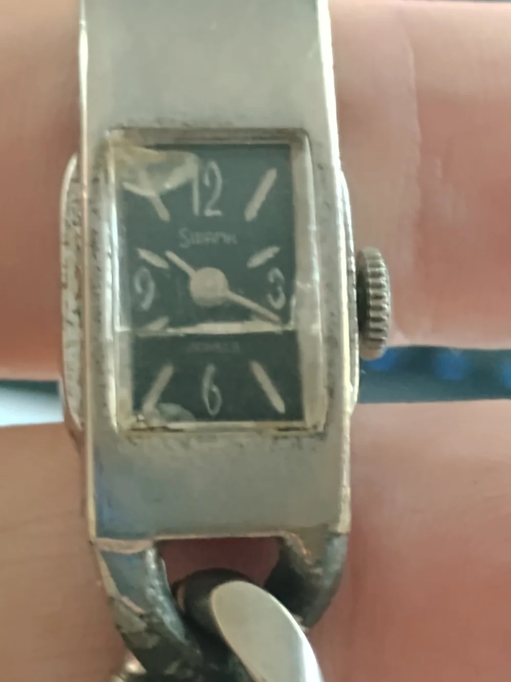 Women's Silver Bracelet Watch - Black Dial